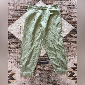 Zara Green Linen Blend Pants size Small